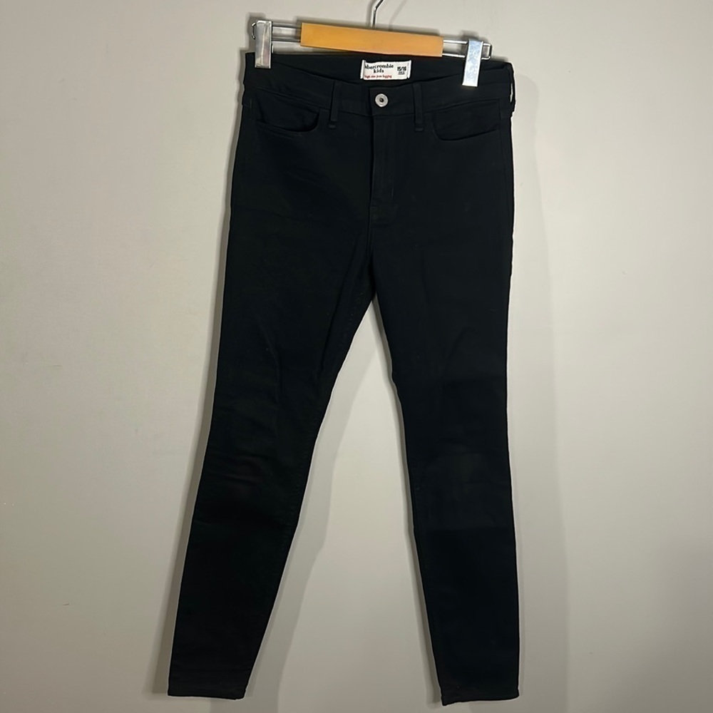 NWT Abercrombie Kids Black high-rise Jean Legging Girls Size 15/16